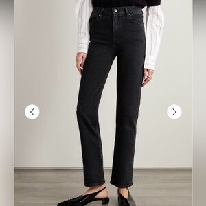 Frame Denim “The Ruler” — Black High-Rise Straight Leg Jeans